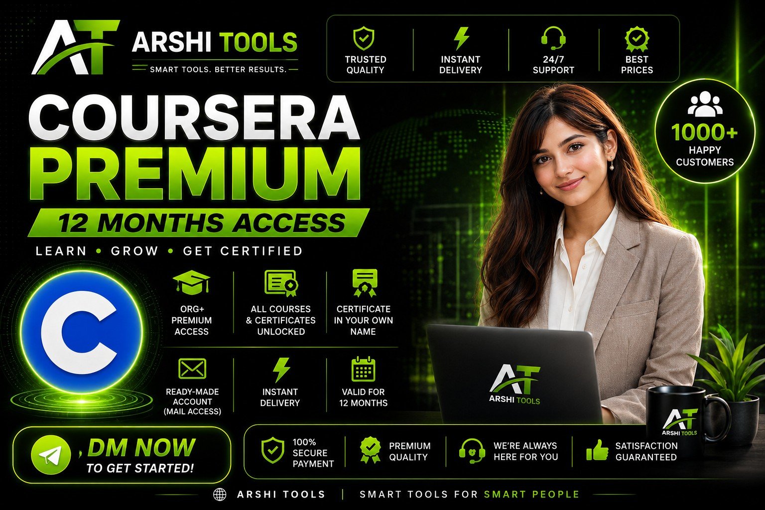 Coursera Premium campaign creative