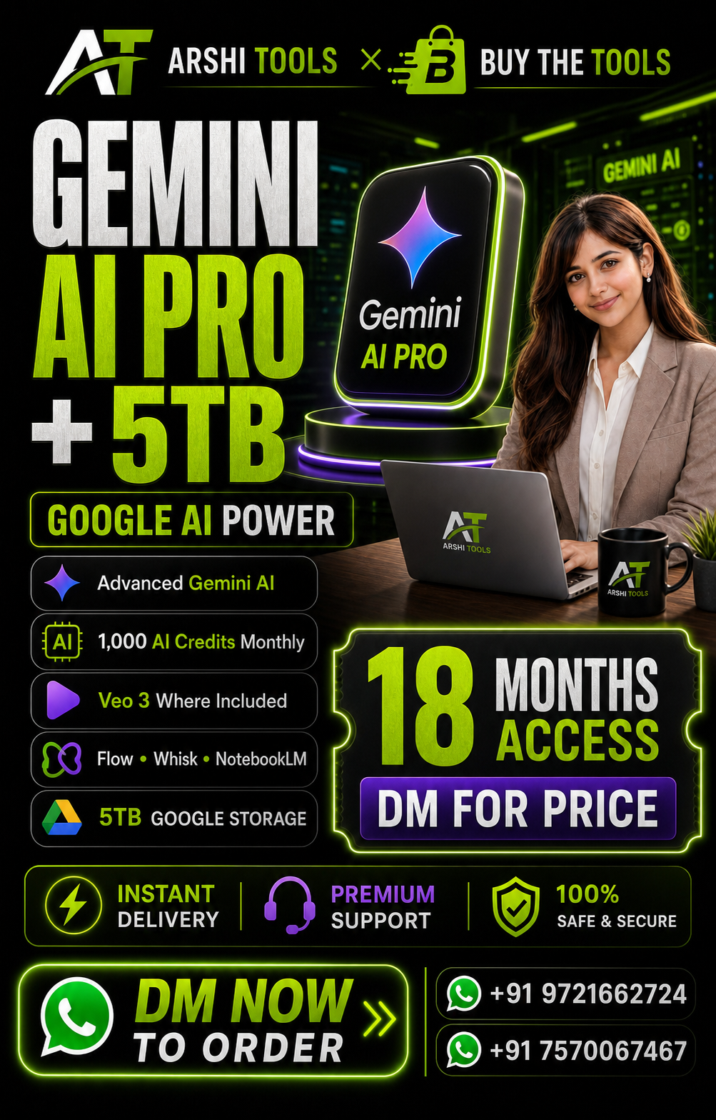 Gemini AI Pro + 5TB Google Storage campaign poster