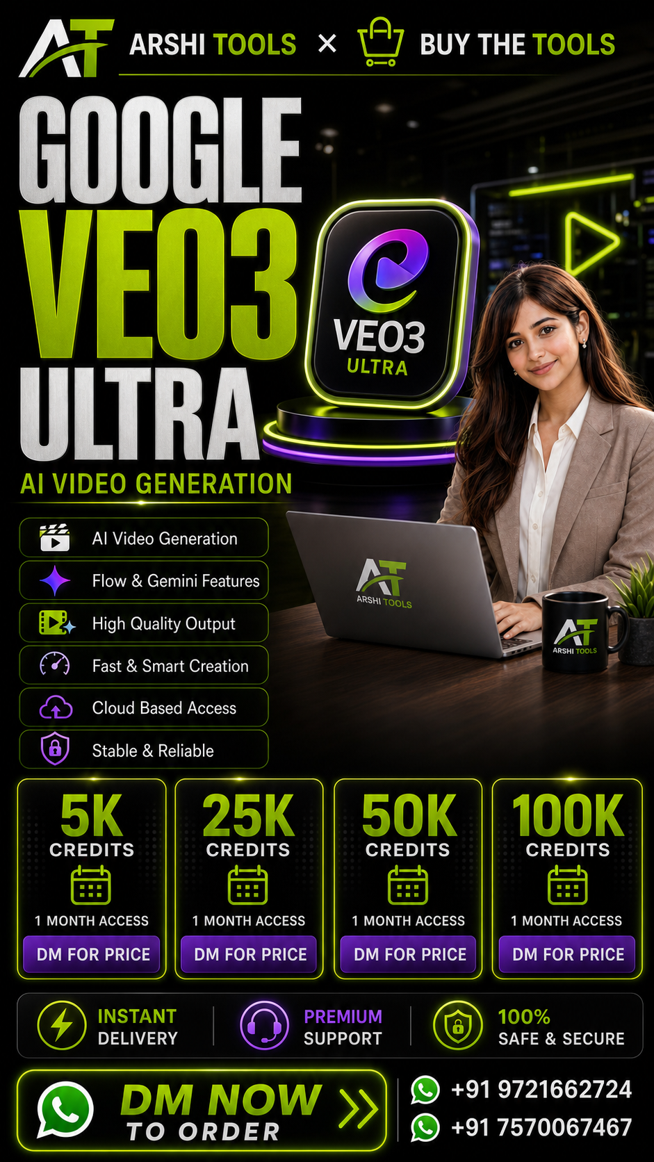 Google VEO3 Ultra Credits campaign poster